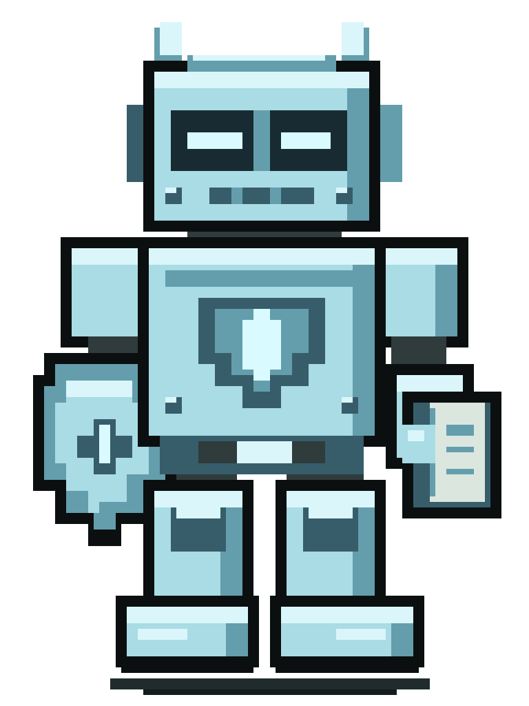 Anchor, the Workgang treasury pixel robot