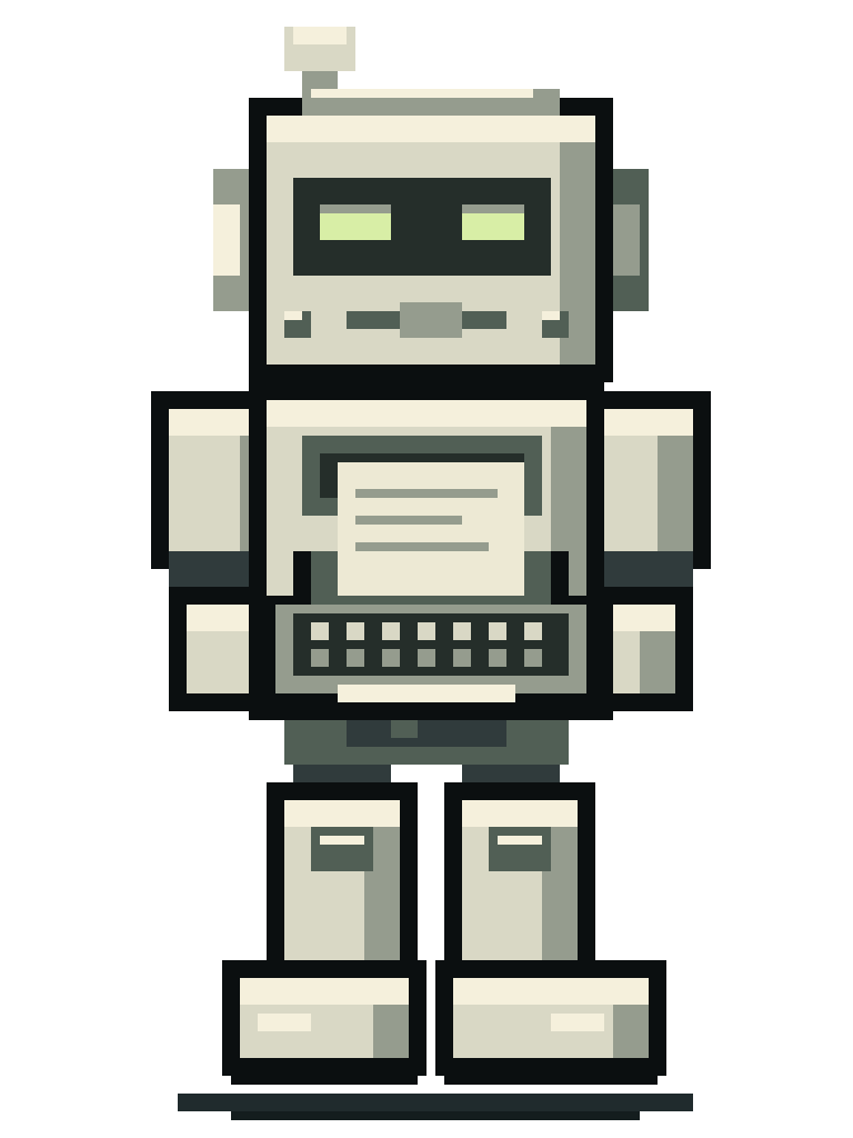 Quill, the Workgang writing pixel robot