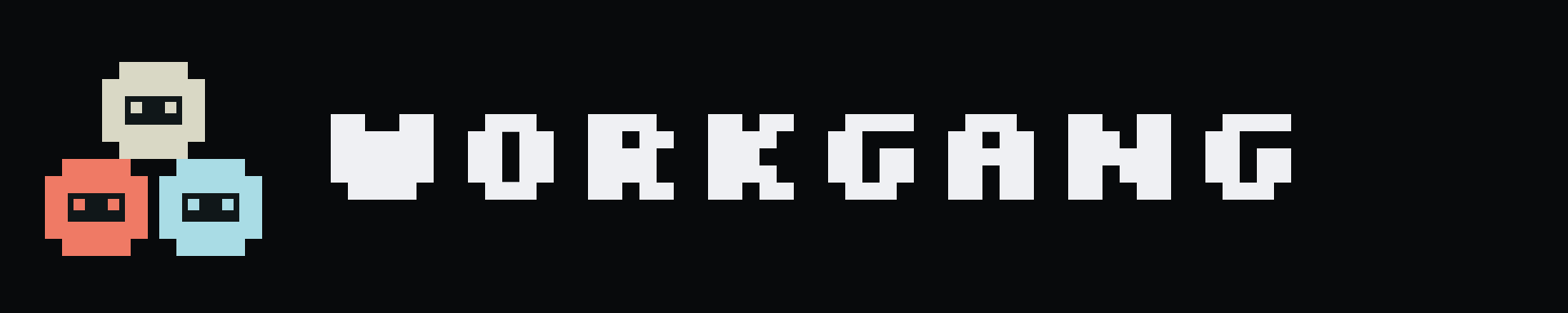 Workgang wordmark on a dark background